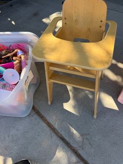 Wooden Baby doll High Chair with Tray