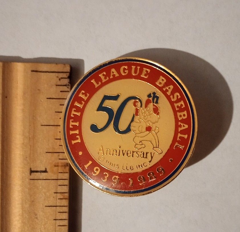 1(contact info removed) 50th Anniversary Little League Baseball Vintage Collectible Lapel Pin