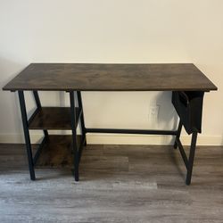 Brown and Black Desk- Lightly Used, Like New Condition