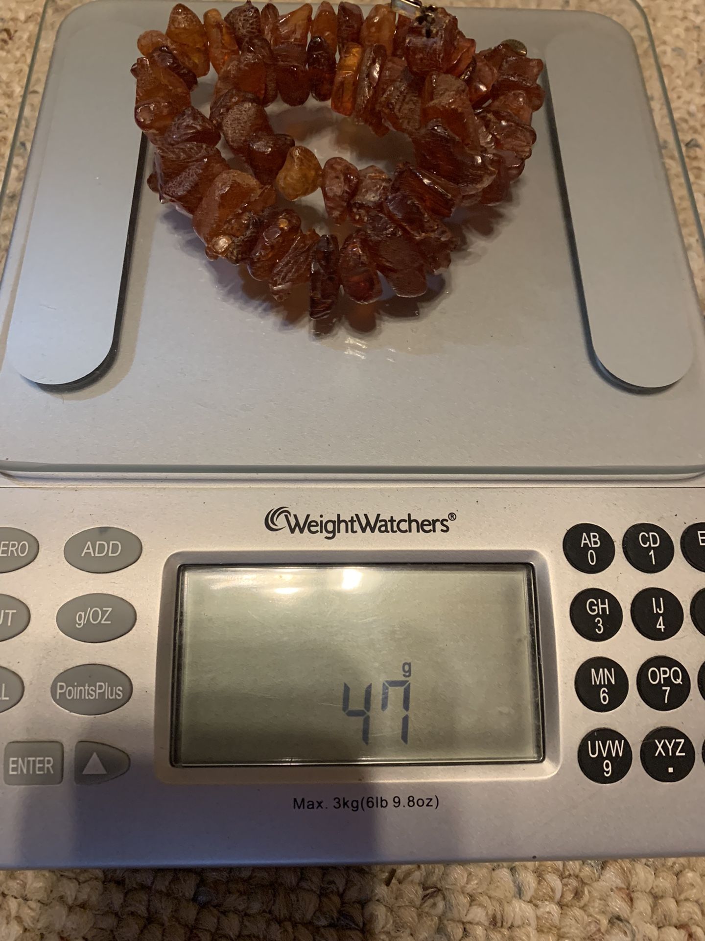 NOS Amber Guild Raw Amber Necklace 47g
