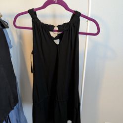 White Black Women's XS Black Dress Top