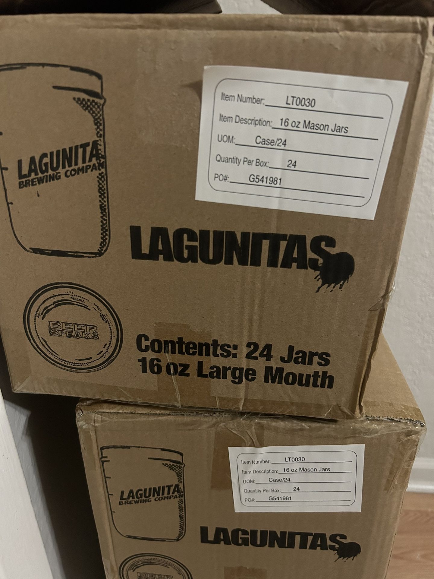 Lagunitas Mason Jars 16 Oz