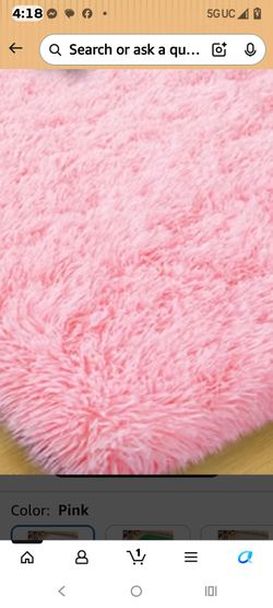 Pink and fluffy 5x7 area rug,( new)