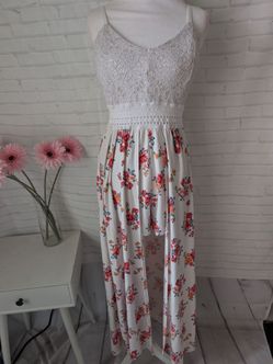 No Boundaries Junior size L floral long romper dress
