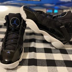 Nike air Jordan 6 Rings Black/Blue BG GS Sz 6.5Y