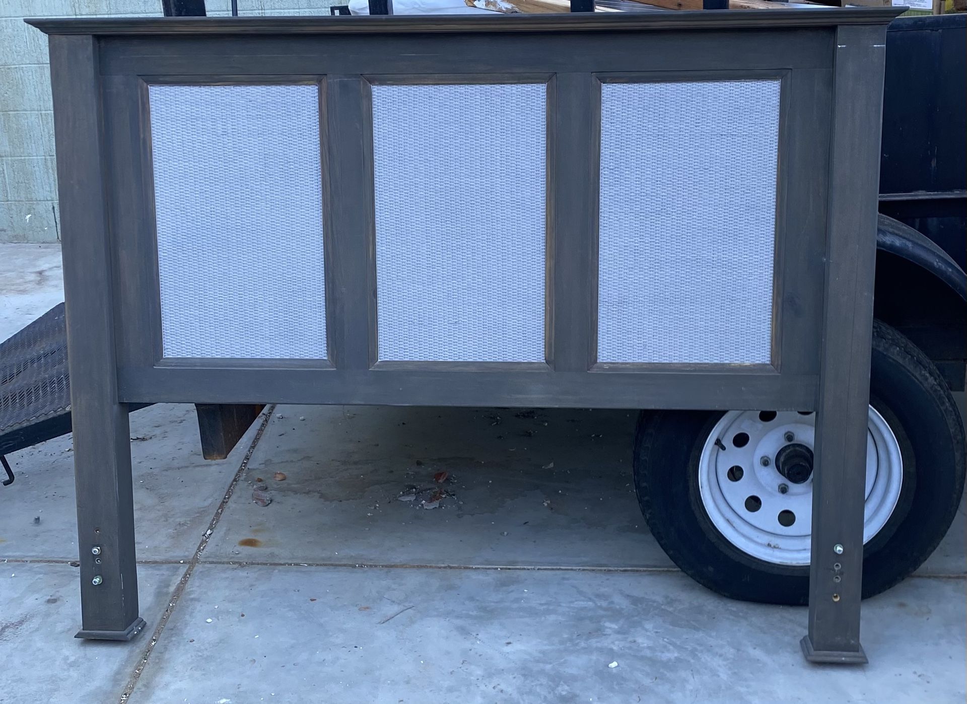Queen Bed Frame & Bed Slide Table