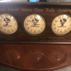 Vintage Eastern Airlines Three Time Zone Clock
