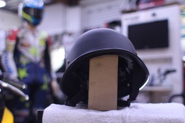 Black L CRAZY AL's Motorcycle Helmet (skullcap)