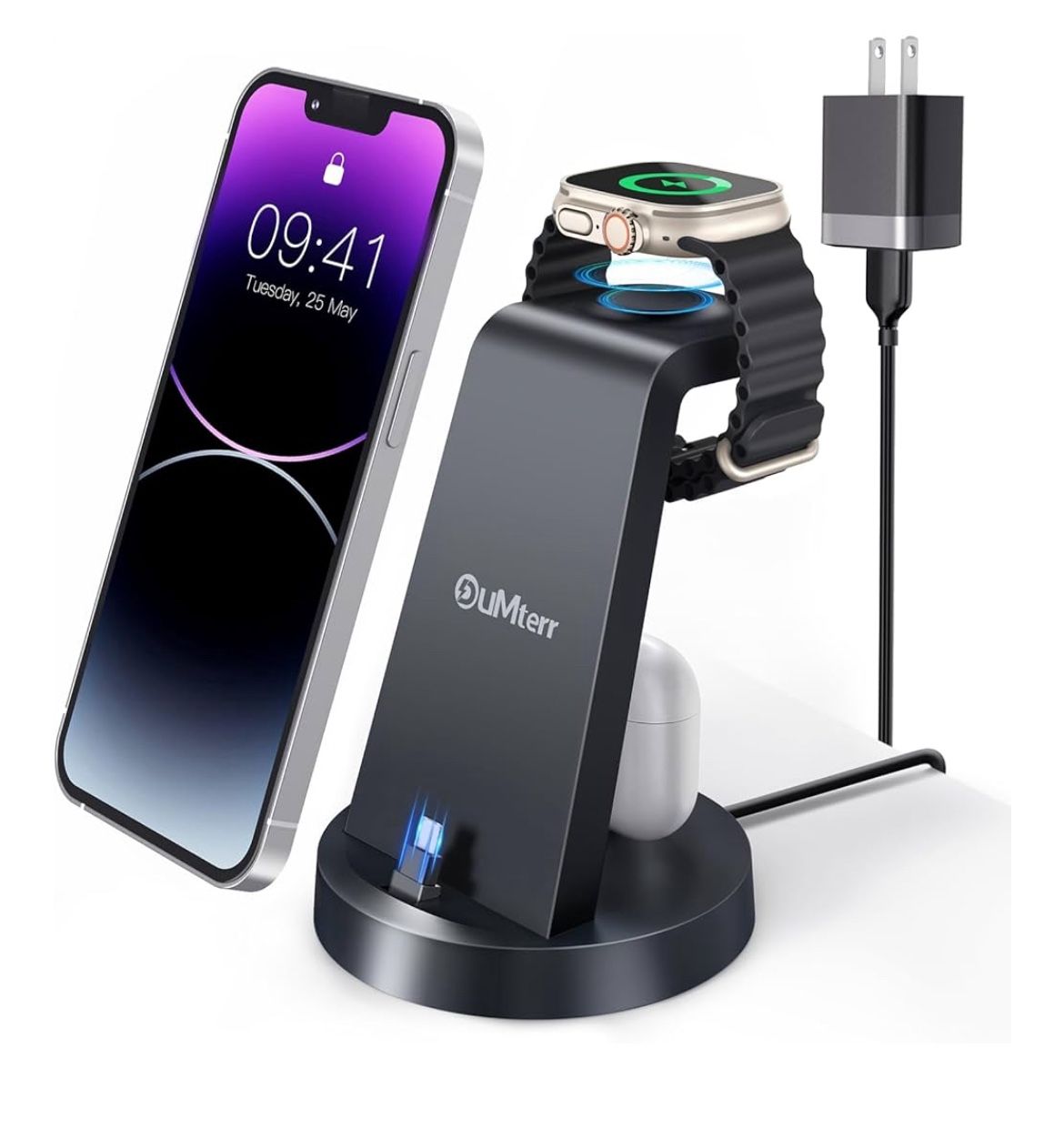 Brand: DUMTERR Charging Station for Multiple Devices,3 in 1 Fast Charging Station Dock for iPhone Series 14 Pro Max/13/12/11/X/8 Plus,for Airpods,DUMT