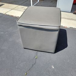 Cube Vinyl Chair With Storage Gray Green