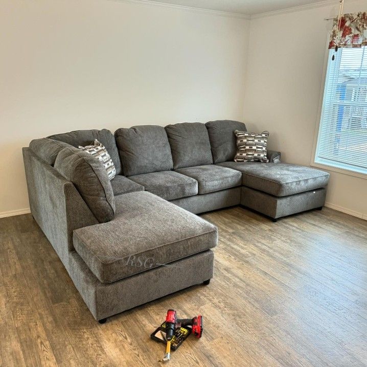 Living Space U Shaped Modular Dual Chaise Sectional Couch Set 🌟 Fast Delivery ⭐$39 Down Payment with Financing ⭐ 90 Days same as cash