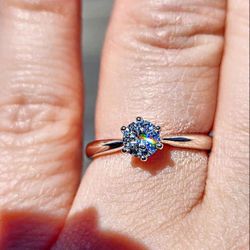 0.5 Carat Moissanite 18kt White Gold Plated Sterling Silver Ring.