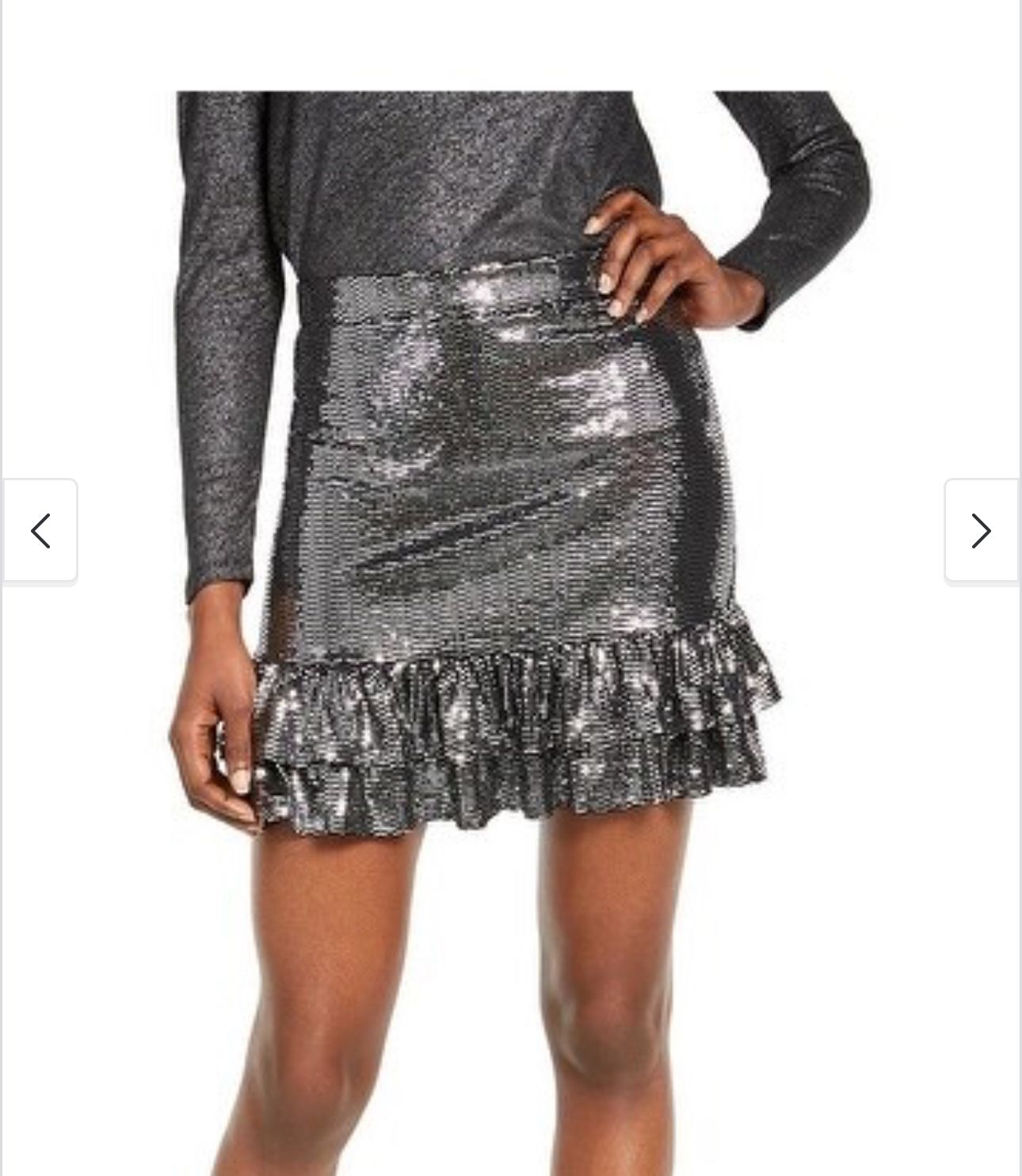 Michael Kors sequin Silver Skirt Size Large