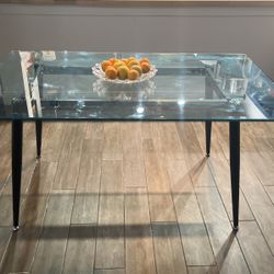 Modern Glass Dining Room Table or Office Desk