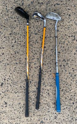 Lot of 3 kids golf clubs $40