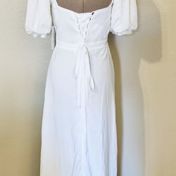 White formal White wedding dress Elopement dress  Lace up corset back