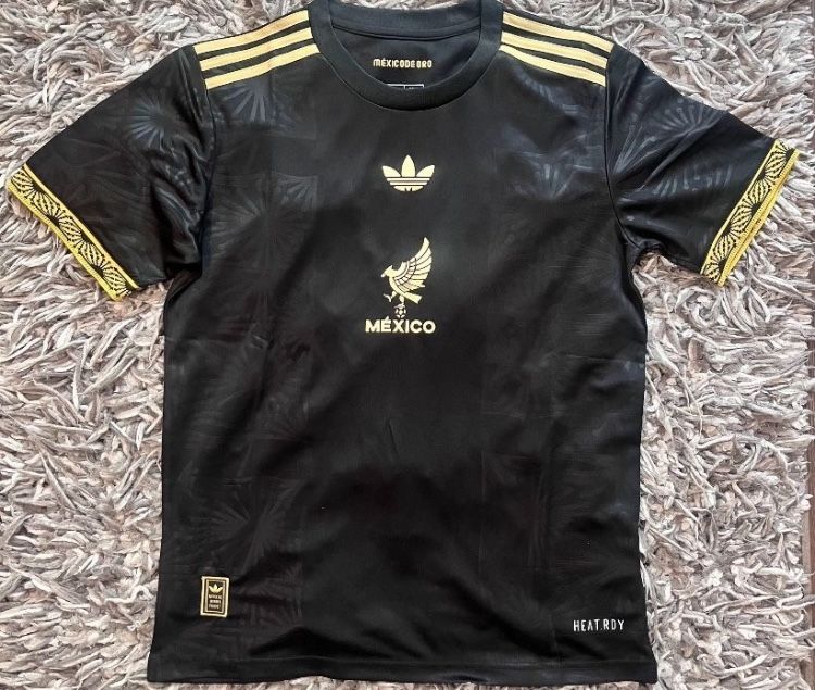 Soccer jersey Mexico black jersey long sleeve 2025 🇲🇽 player version and fan version Mexico de oro adults playera Negra fan version versión small