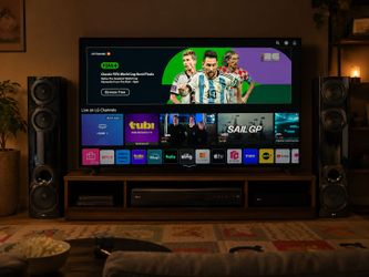 LG home theater system: TV, speakers, and player. Please see the photos—there is a screen defect at the bottom, visible against a white background. It