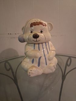 Vintage Pajama Teddy Bear Cookie Jar