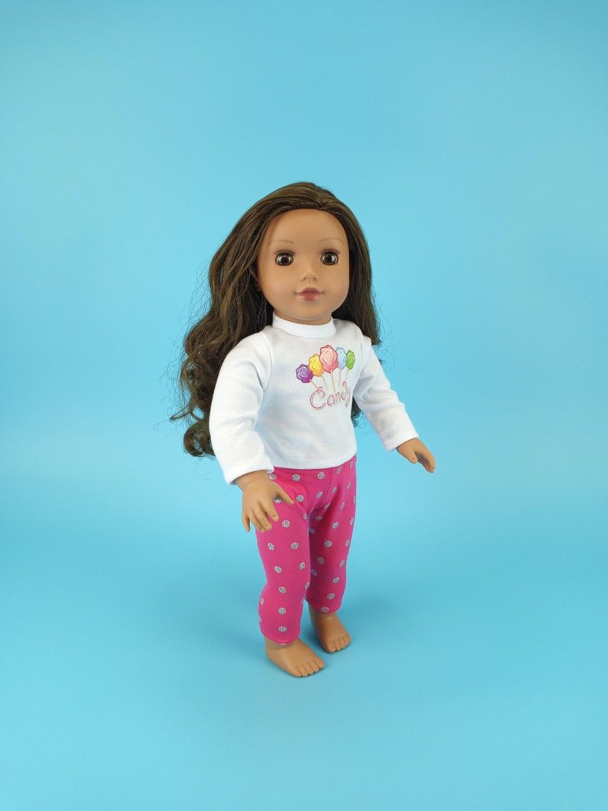 Lotus Onda 18" Hispanic Girl Doll Brown Curly Hair + Outfit
