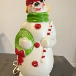 VINTAGE 1968 EMPIRE 13 INCH TABLETOP SNOWMAN
