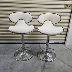 White and Silver bar stools