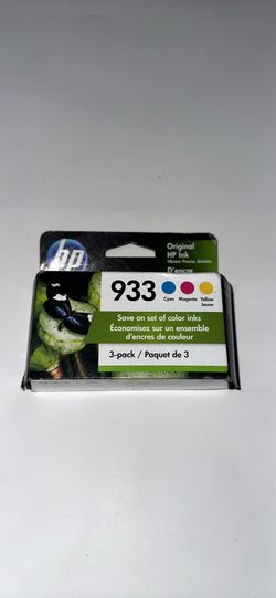 HP 933 Ink Cartridge 3pack Cyan Magenta Yellow