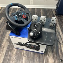 logitech g29 steering wheel, pedals and shifter