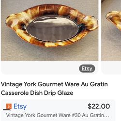 Vintage York Gourmet Casserole Dishes 