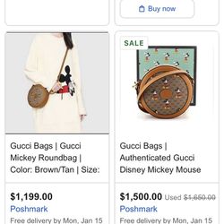 Gucci Disney Round bag And Original Red Gucci Slip Bag Included