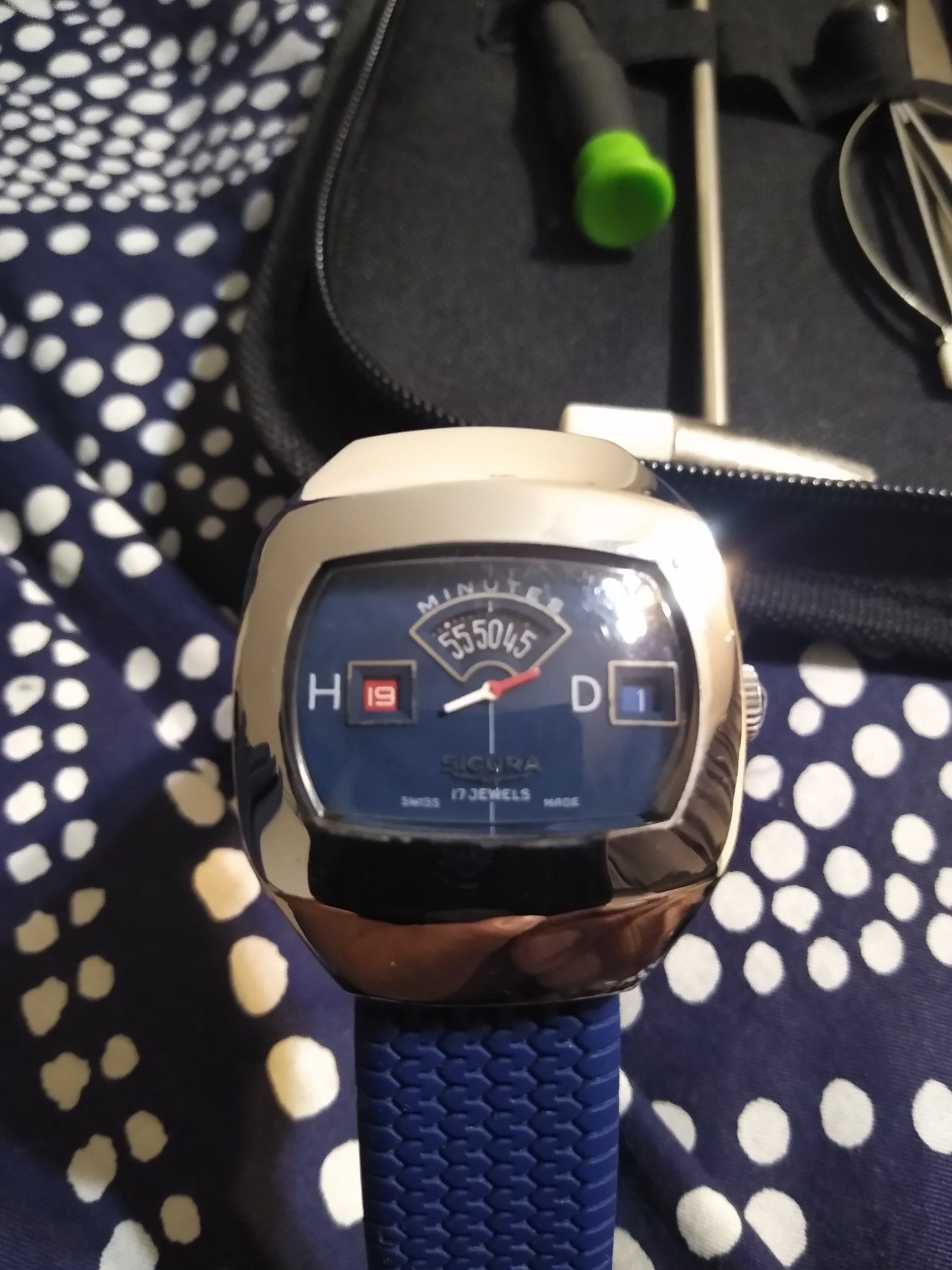 Vintage Sicura Jump Hour Sicura Automatic Watch Vintage 1970s