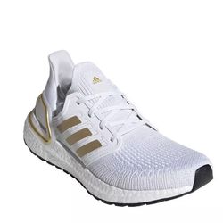 NEW Boxed Adidas Ultraboost 20 White Gold Womens Sneakers EG0727 USA size 7.5