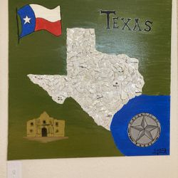 3’x3’ Texas Art Painting really nice piece made with sand dollars. Pickup @ Kempsville library in Virginia Beach or Bingo City in Yorktown.