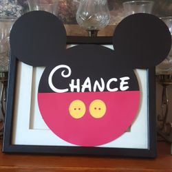 Mickey Mouse head with child's name