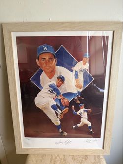 Sandy Koufax Signed Limited Edition Framed Dodgers Lithograph Art