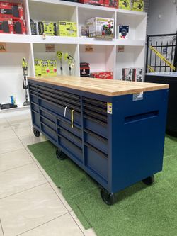Husky Heavy-Duty 84”x24” 22-Drawer Workbench With Outlets