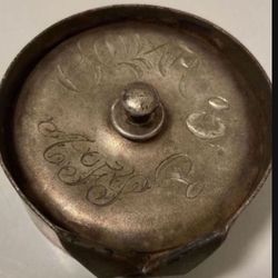 Antique Triple Plated Silver Collar Pin/Clip Keeper Tin