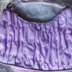 Small Light Purple Ruffled Shoulder Purse New In Plastic 