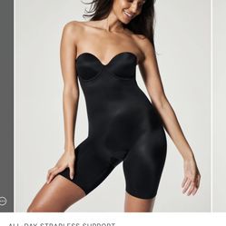 $148 SPANX Shape Suit Your Fancy Strapless Cupped Mid-Thigh Bodysuit - LARGE - New with Tags!