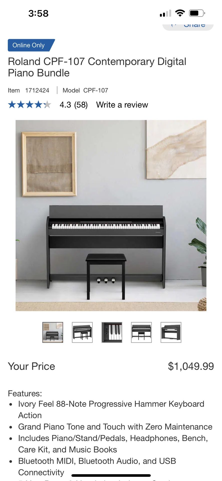 Roland Digital Piano Bundle