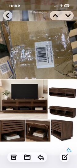 70" Dark Walnut TV Stand Media Console