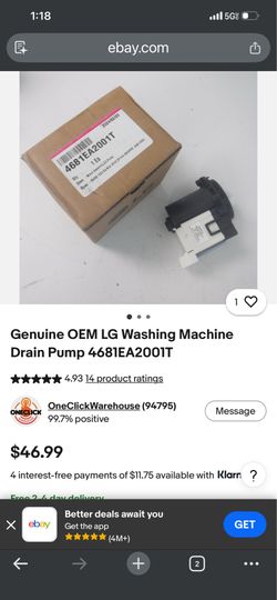 LG washing machine drain pump