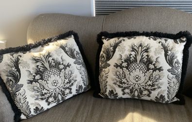 2 Custom Fringe Couch Pillows