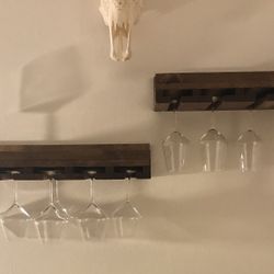Two Floating Wine Glass Shelves 