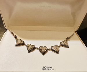 Marcasite And Sterling Silver Heart Necklace