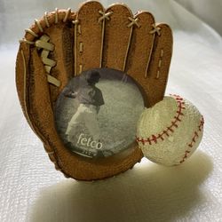 Baseball Glove and Ball Picture Photo Frame Holds 2x2 Mini Baseball Sport Frame 