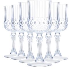 24 pcs Transparent Plastic Wine Glasses，Plastic Goblets for Parties，