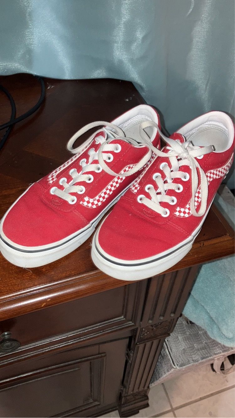 Red Checkered Vans