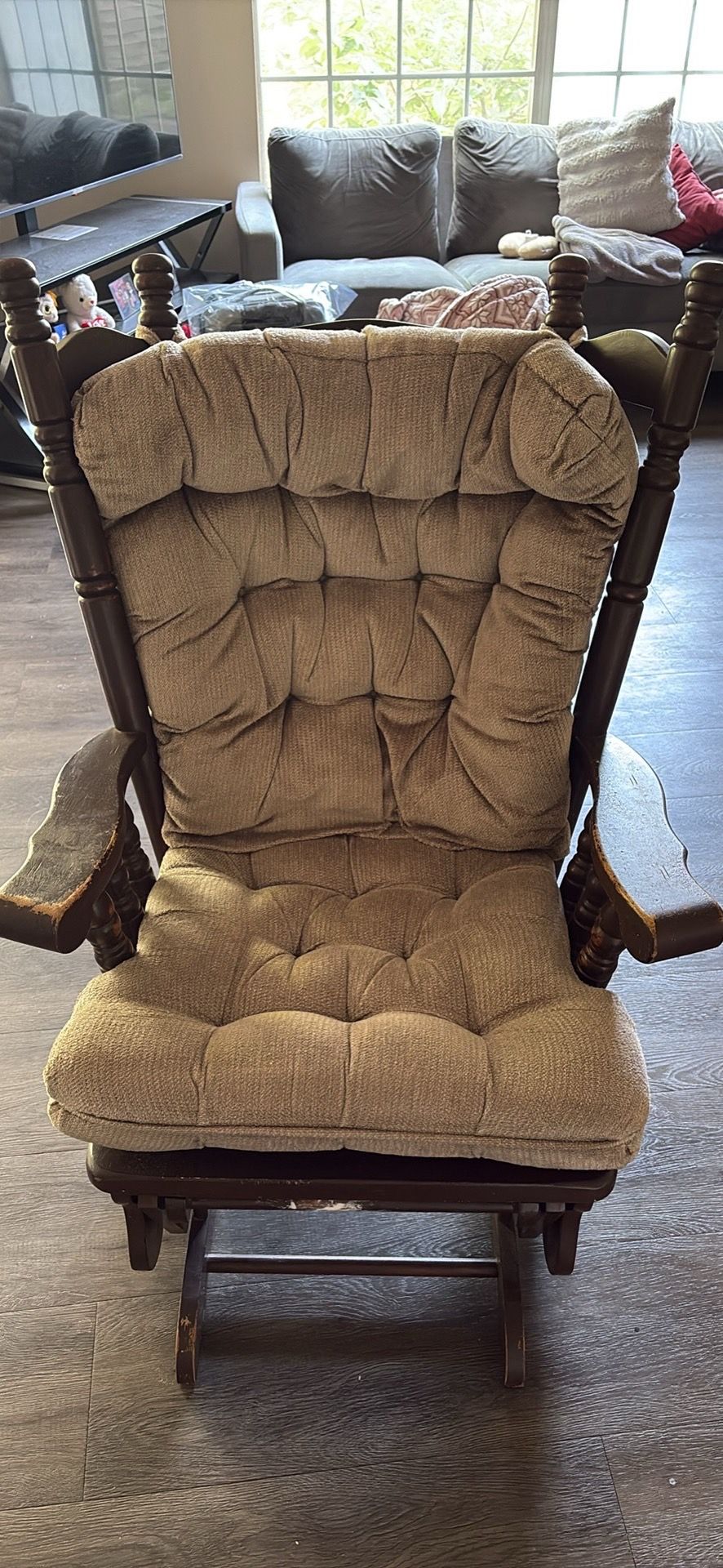 Comfortable Wood Glider Rocking Chair