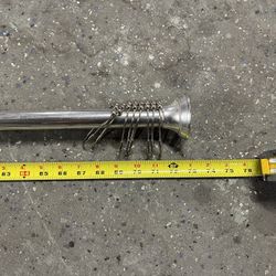 Shower Curtain rod and curtain (plastic & fabric) Very Good Condition, Like New